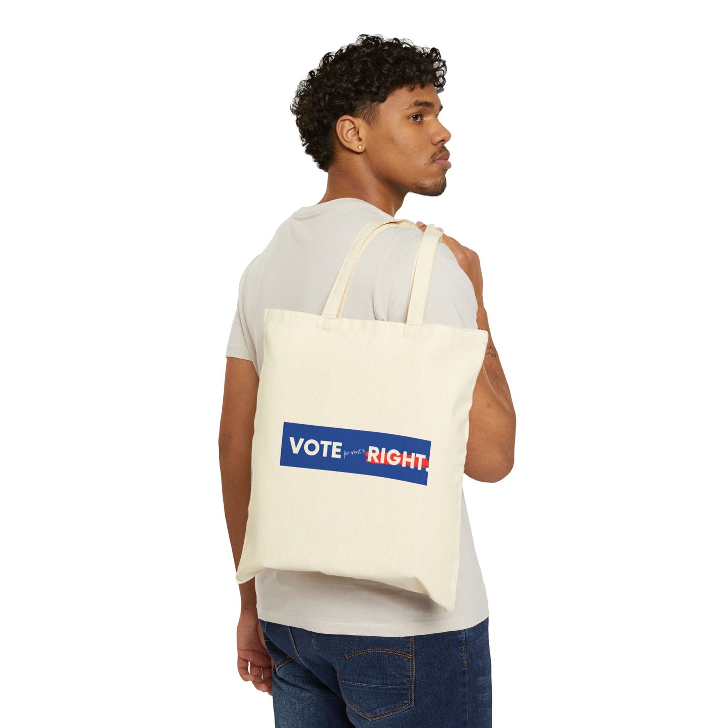 VFWR Rectangle Graphic Cotton Canvas Tote Bag